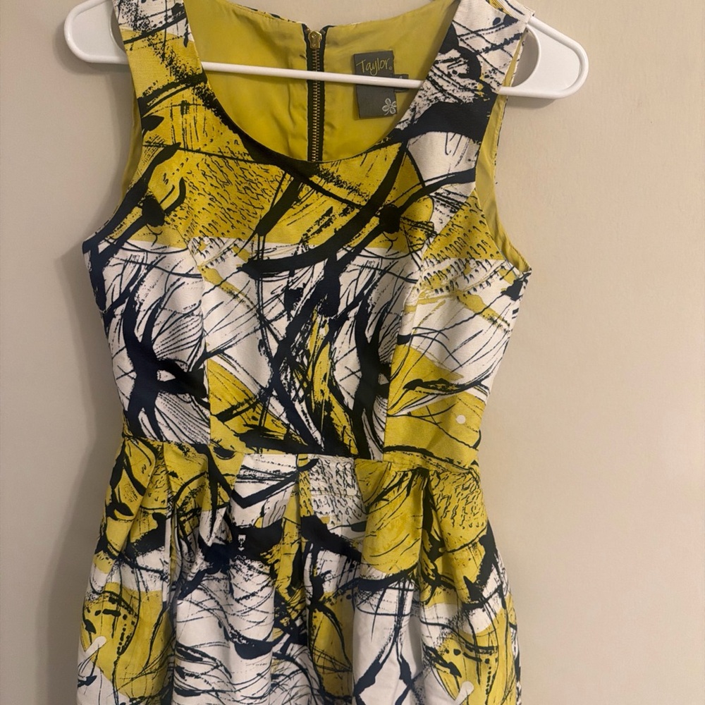 Taylor Yellow and Black Artistic Dress
